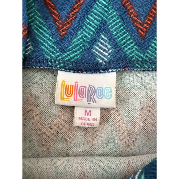 LuLaRoe Size M Azure Skirt Knee Length Southwest Blue Jade Orange Stretch Aztec - Picture 5 of 7